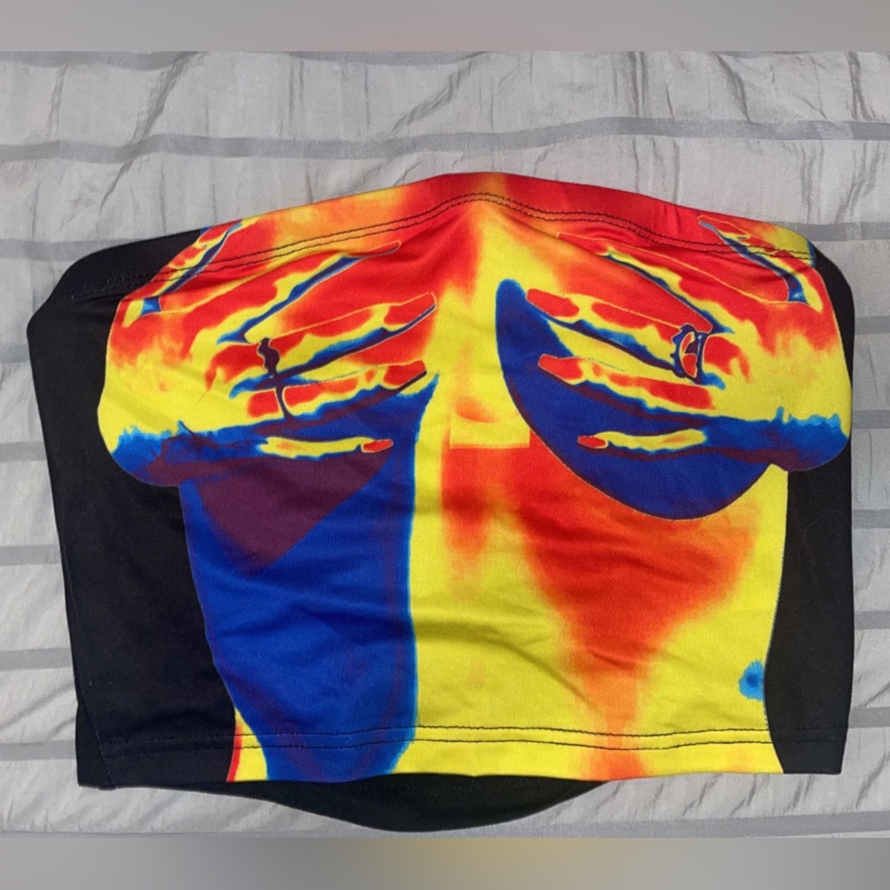 Color Block Body Print Top - Picture 2 of 4